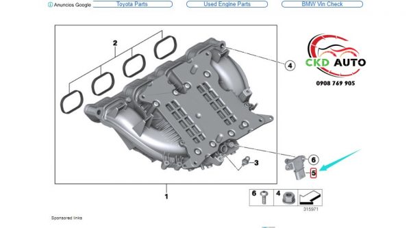 Pressure sensor - Cảm biến áp suất khí nạp xe BMW 320 F30 - N20
